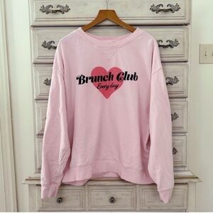 Wildfox Brunch Club Pink Sweatshirt